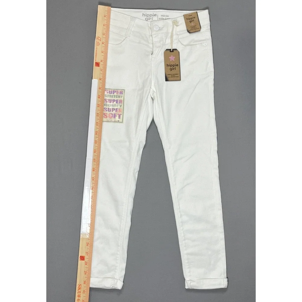 Hippie Girl Girls White Ankle Skinny Mid Rise Stretch Jeans Size 8 HG120A3885